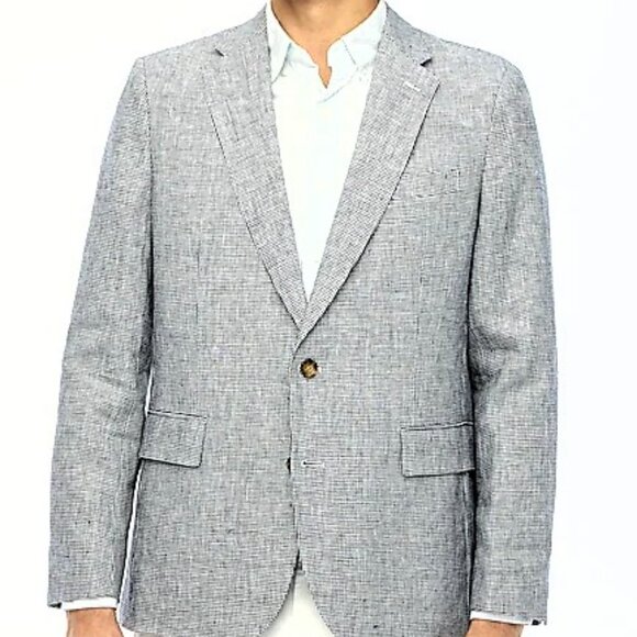 J Crew Thompson, Slim Fit, Summer Weight Blazer, White and Navy - Picture 1 of 10